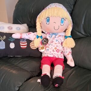 MIA The My Friend Huggles. Large 34" Plush Hooded Blonde Doll With Blue Eyes.